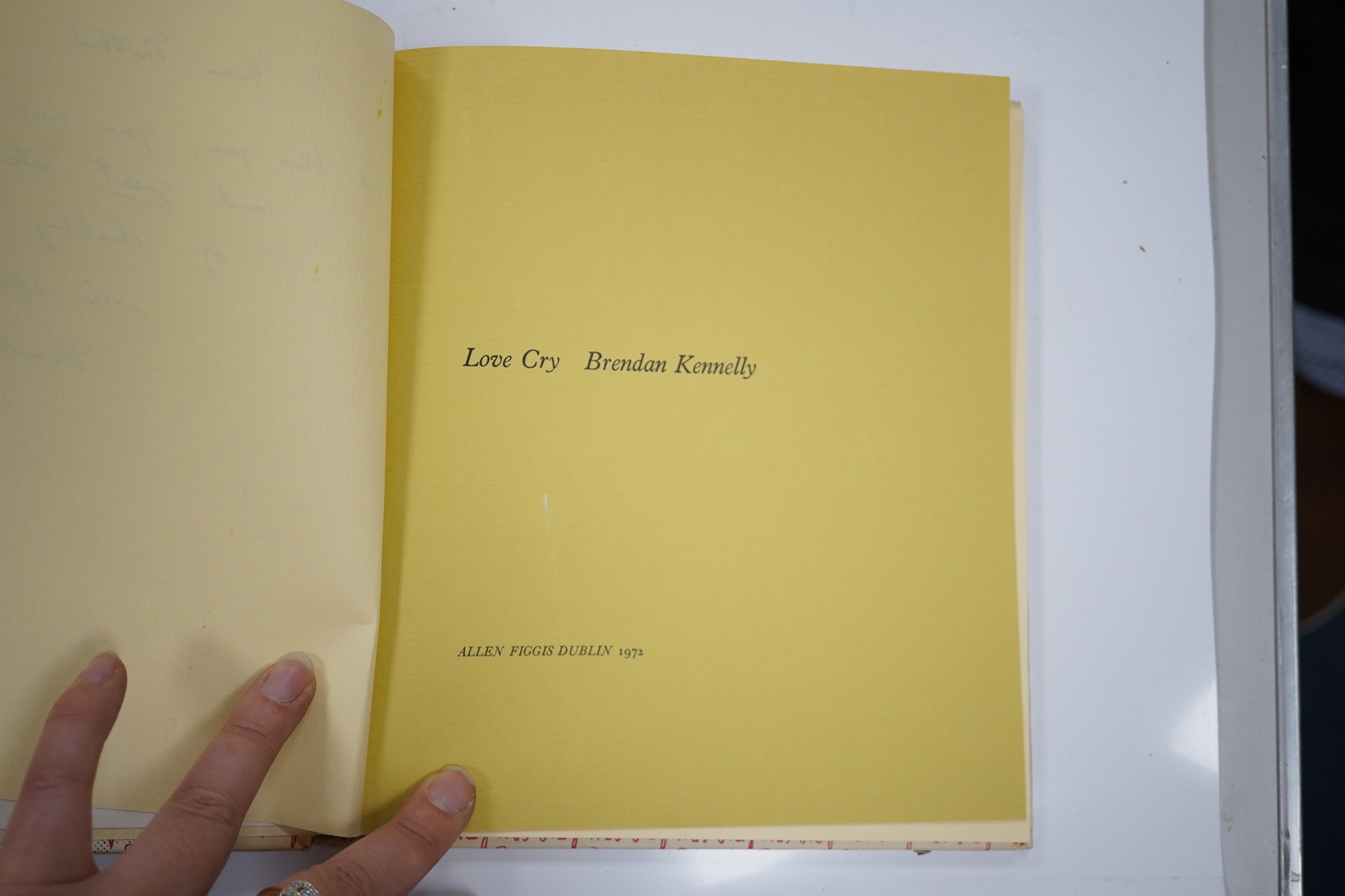 Kennelly, Brendan - The Boats Are Home. 1st edition. printed wrappers. Dublin: The Gallery Press, 1980. * with a contemporary 3 line inscription by the author to the famed Radio 2 d/j. Brian Mathew (host of, amongst othe